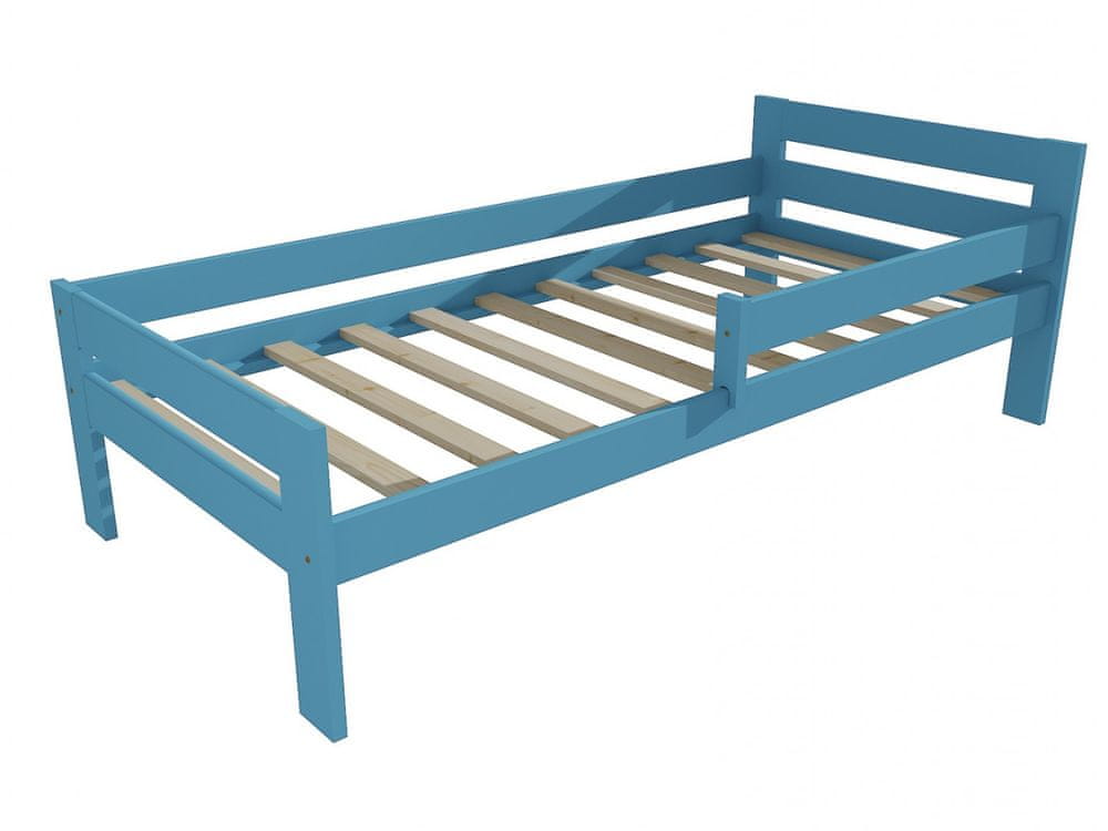 eoshop Detská posteľ M 009 NEW* so zábranou (Rozmer: 70 x 160 cm, Farba dreva: farba modrá)